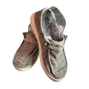 Hey Dude‎ Wendy Linen Slip-On Casual Shoes US 9 EU 40 Beige & Cream